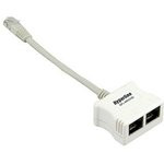 Разветвитель Hyperline, RJ-45 4Prр.USOC -  2 x 4Pr.USOC, цвет белый