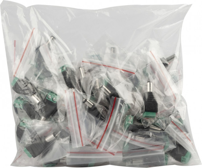 Разъем ЭРА DC питания штекер 2. 1х5. 5 с клеммной колодкой упаковка 50 шт. Б0048308