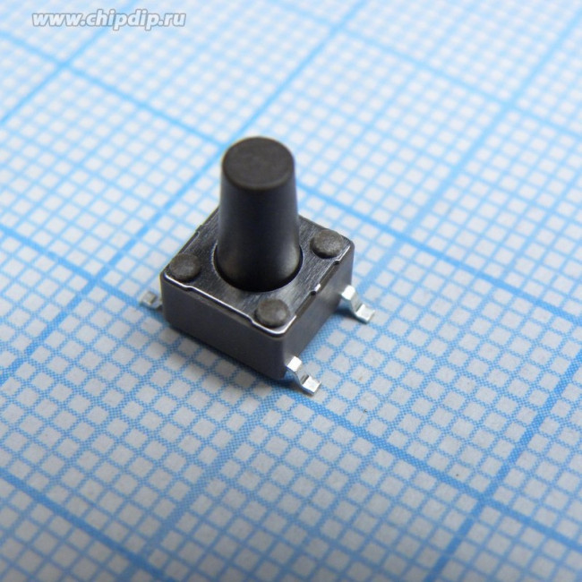 DTSM-65N-V-T/R, кнопка тактовая SMT 6x6 H 9.5мм 160gf