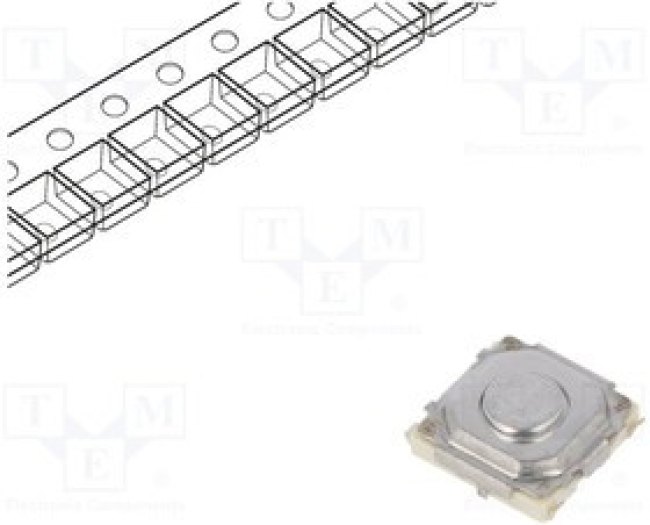 EVQPT9A15, Микропереключатель TACT, SPST, Пол: 2, 0,02A/15ВDC, SMT, нет, 1,6Н