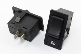 Переключатель автомобильный, контакты 2T, 20А, 12В, ON-OFF, подсветка черная/черная, R13-247A2B