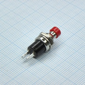 DS PBS-10 БФ кр кругл, (на замык.), кнопка без фиксации, нормально разомкнутый контакт
