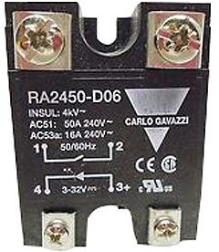 RA2450-D06, Реле: полупроводниковое; Uупр: 3?32ВDC; 50А; 24?280ВAC; -20?70°C