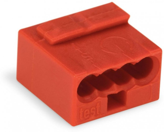 243-804, 4-проводная микроклемма, 0,6-0,8 мм2, красная 243-804, 4-проводная микроклемма, 0,6-0,8 мм2, красная