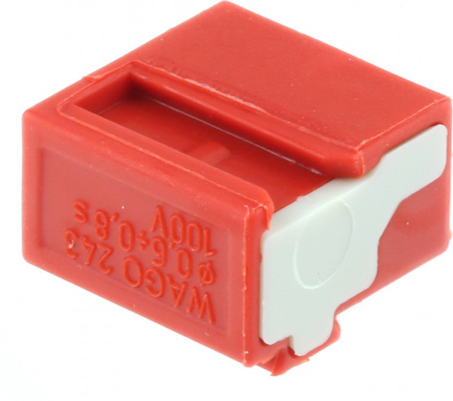 243-804, 4-проводная микроклемма, 0,6-0,8 мм2, красная 243-804, 4-проводная микроклемма, 0,6-0,8 мм2, красная