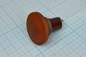 Двухполюсной включатель кнопочный (DPDT), OFF-(ON), красный изолятор, 220В/4А, d24мм; №1314 R ПКн\250\ 4\(DPDT)\d24\ мет\кр\\4C\К4-2П\