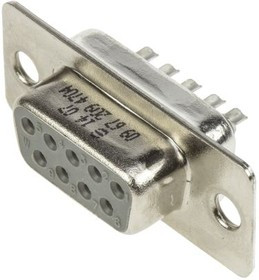 09672094704, Conn D-Subminiature F 9 POS Solder Bucket ST Panel Mount 9 Terminal 1 Port