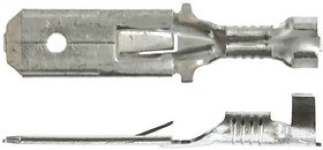 160450-2, FASTIN-FASTON .250 Uninsulated Male Spade Connector, Tab, 6.35 x 0.81mm Tab Size, 0.8mm² to 2.5mm² 160450-2, FASTIN-FASTON .250 Uninsulated Male Spade Connector, Tab, 6.35 x 0.81mm Tab Size, 0.8mm² to 2.5mm²