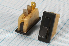 Переключатель клавишный, 3T, 12В, ON-OFF-ON, черный, ВК-408; №9060 B ПКлА/М\12\ 8\ON-OFF-ON\\чер\ чер\\3T\ВК-408\