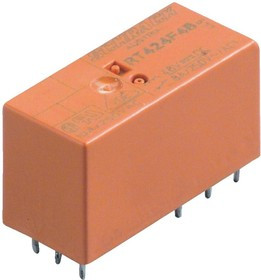 5-1393243-4 (RT424F12), Реле бистабильное 2 катушки 2 переключ. 12VDC, 8A/250VAC DPDT