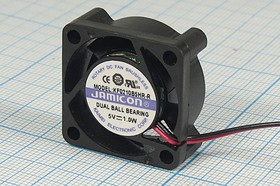 Вентилятор 25x25x10, напряжение 5В, мощность 1,0Вт, выводы 2L, подшипник качения, KF0210B5HR-R JAMIC