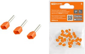 Наконечник штыревой втулочный изолированный (двойной) НШвИ (2) 0,5×8 (20шт) TDM