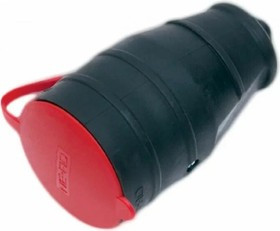 Гнездо штепсельное с/з с крышкой,3*25А, каучук,1/20/200, 4006