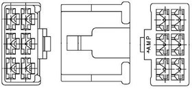 174204-1, 9mm 2x3P 3 2 5.5mm P=9mm Rectangular Connectors Housings 174204-1, 9mm 2x3P 3 2 5.5mm P=9mm Rectangular Connectors Housings