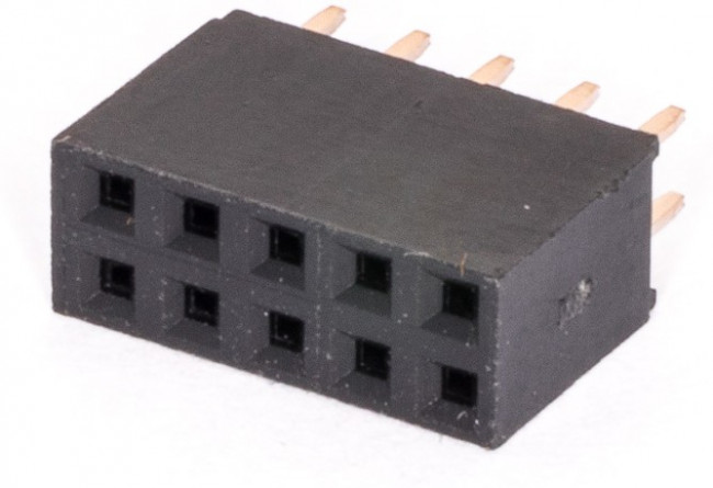 PBD-10, Разъем 2х 5 гнездо на плату, шаг 2.54мм