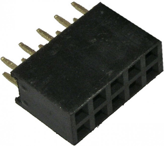PBD-10, Разъем 2х 5 гнездо на плату, шаг 2.54мм