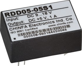 RDD05-15S2, DC/DC преобразователь, 5Вт, вход 18-36В, выход 15В/400мА