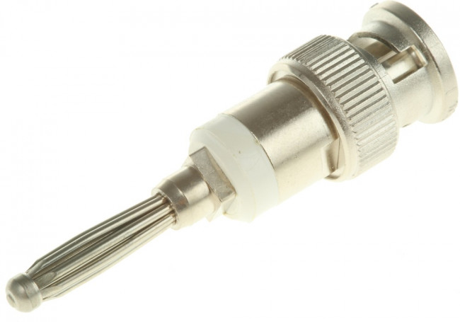 J01008A0628, Straight RF Adapter BNC Plug to Banana Plug