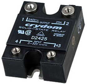 D2425, реле твердотельное 1 Form A (SPST-NO) 3 VDC to 32 VDC 25А/240VAC