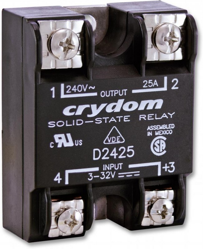 D2425, реле твердотельное 1 Form A (SPST-NO) 3 VDC to 32 VDC 25А/240VAC