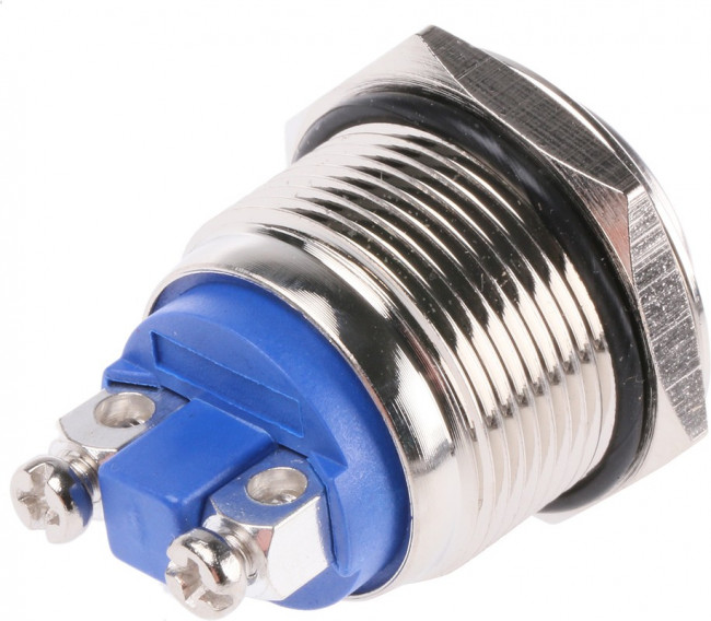 R19FRNSTAG, Push Button Switch, Momentary, Panel Mount, 19.2mm Cutout, SPST, 48 V dc, 250V ac, IP65 R19FRNSTAG, Push Button Switch, Momentary, Panel Mount, 19.2mm Cutout, SPST, 48 V dc, 250V ac, IP65