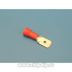 RM250 (SG57643A) (TAI-1.25М), Клемма ножевая 6.3мм, вилка, изолированная, провод 0.25-1.5мм² (красная)
