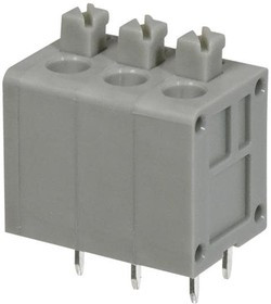 TBL006V-500-03GY-2GY, Fixed Terminal Blocks Terminal block, screwless, 5.00, Vertical, 3, Gray w Gray Button