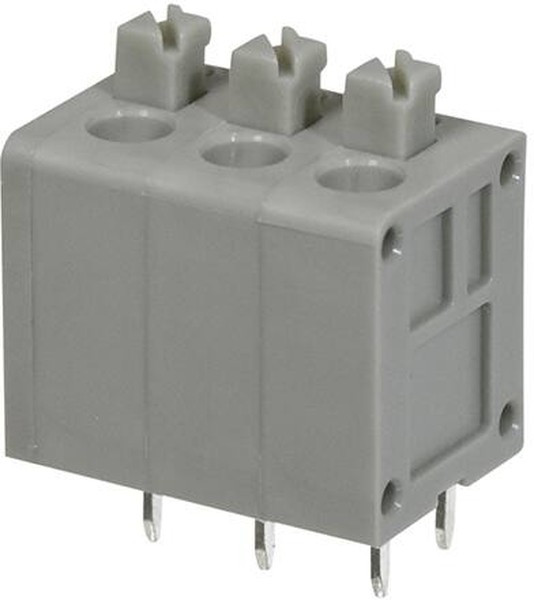 TBL006V-500-03GY-2GY, Fixed Terminal Blocks Terminal block, screwless, 5.00, Vertical, 3, Gray w Gray Button