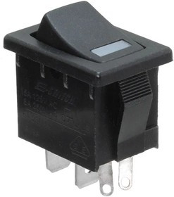 R1966ABLKBLKEGRED, Rocker Switches ROCKER