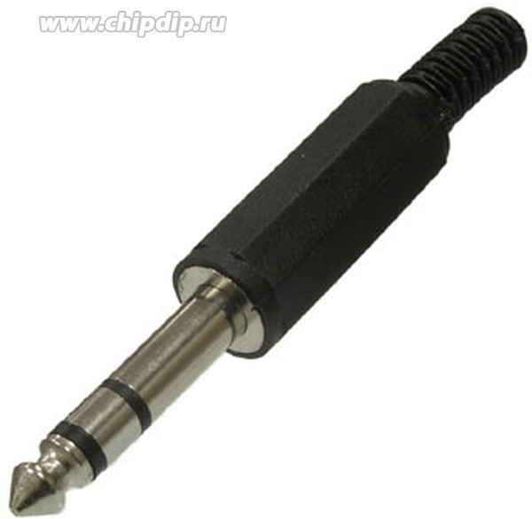 SZC-0053 stereo 6.35 mm, Разъём аудио -0053 stereo 6.35 мм, чёрный