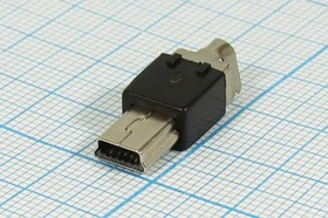 Разъем miniUSB M-SP5P5C вилка, тип B, контакты 5P, монтаж на кабель, M-SP5P5C Разъем miniUSB M-SP5P5C вилка, тип B, контакты 5P, монтаж на кабель, M-SP5P5C