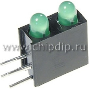 L-7104EB/2GD, Светодиодный модуль 2LEDх3мм/зеленый/ 568нм/10-25мкд/40°