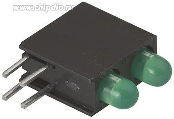 L-7104EB/2GD, Светодиодный модуль 2LEDх3мм/зеленый/ 568нм/10-25мкд/40°