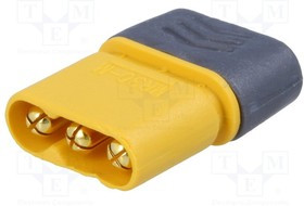 MR30-M, Вилка питания DC MR30 "папа" провод под пайку Цвет желтый