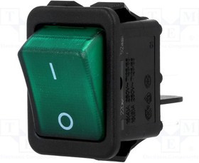 R210-1-C5G-BG9NWC, Переключатель ROCKER; DPST; Пол: 2; ON-OFF; 16A/25