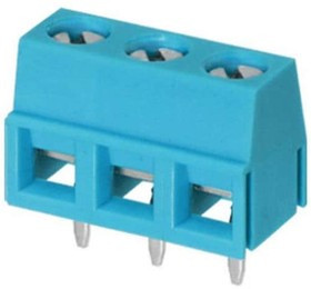 TB006-508-07BE, Fixed Terminal Blocks Terminal block, screw type, 5.08 , horizontal, 7 poles, CUI Blue, slotted screw, PCB mount