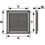 233-019, Решетка вентиляционная вытяжная АБС 183x253, бел. 1825Р 233-019, Решетка вентиляционная вытяжная АБС 183x253, бел. 1825Р