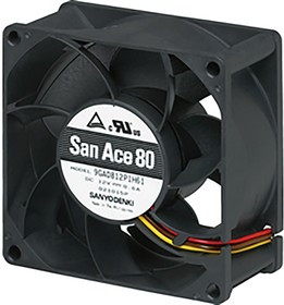 9GA0824P1S61, 9GA Series Axial Fan, 24 V dc, DC Operation, 156m³/h, 11.28W, 470mA Max, 80 x 80 x 38mm