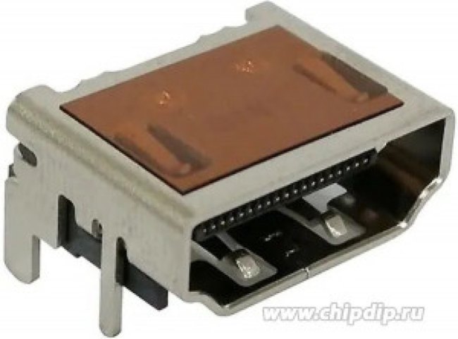 208658-1061, HDMI, Displayport &amp; DVI Connectors 0.5mm HDMI Recep RA 19CKT