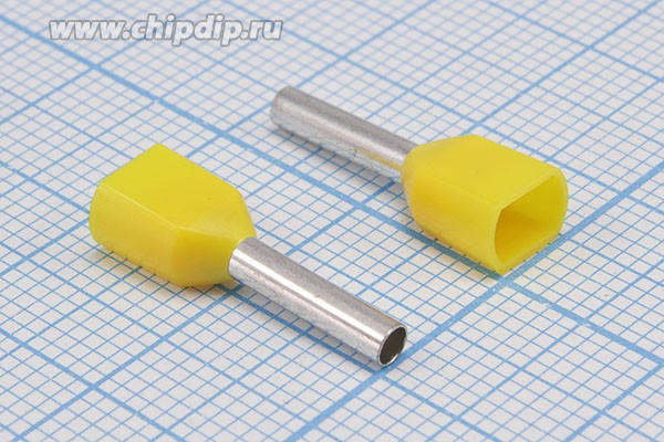 Наконечник кабельный 1,9x10, 2, Sx2-1,0, обжимной, желтый, LT010010*2; №9732 клемма нак/каб 1,9x10\2\Sx2-1,0\ обж\жел\LT010010*2