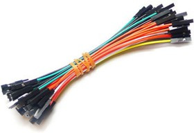 1 pin dual-female jumper wire 100mm (50 PCs pack), Набор проводов соединительных (F-F) 50 штук