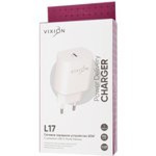 Блок питания (сетевой адаптер) VIXION L17 1xType-C Power Delivery 20W (белый)