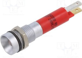 190B2350, Индикат.лампа: LED; вогнутый; красный; 24ВDC; 24ВAC; O8мм