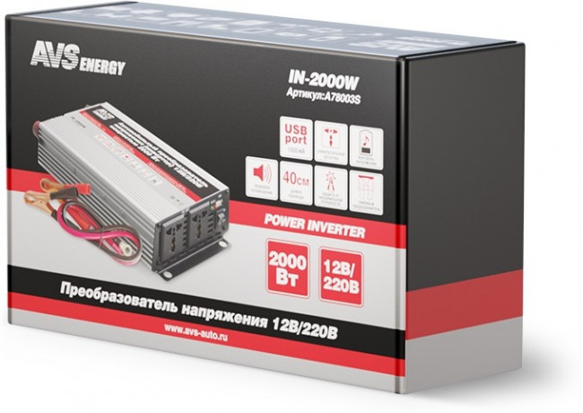 A78003S, Преобразователь напряжения 12 - 220 В 2000 Вт AVS