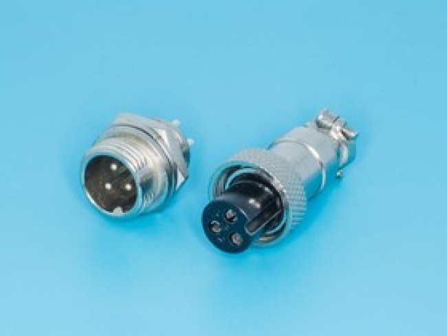 AC-M12-3, Разъем M12 3 контакта розетка на кабель, вилка на блок, тип GX12, комплект