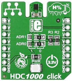 MIKROE-1797, Humidity Click Temperature & Humidity Sensor Add On Board for mikroBUS