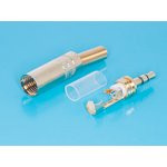 KLS1-PLG-002A-3.5-G (AUD-12), Штекер аудио 3.5мм стерео, металлический корпус