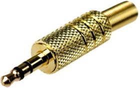 KLS1-PLG-002A-3.5-G (AUD-12), Штекер аудио 3.5мм стерео, металлический корпус