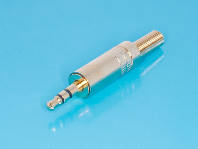 KLS1-PLG-002A-3.5-G (AUD-12), Штекер аудио 3.5мм стерео, металлический корпус