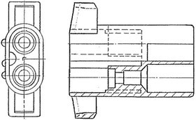 151679, Корпус разъема, Гнездо, 2 вывод(-ов), Контактами Amp серии Mate-N-Lok
